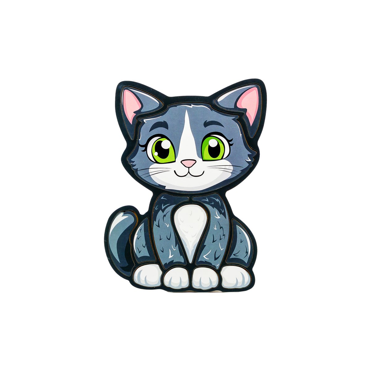 Wooden Cat Puzzle for Kids