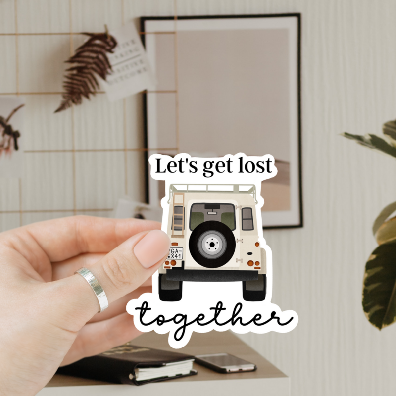 Klistermærke Camper Van Love Vinyl - "Lets get lost" Klistermærke Travel KissCut