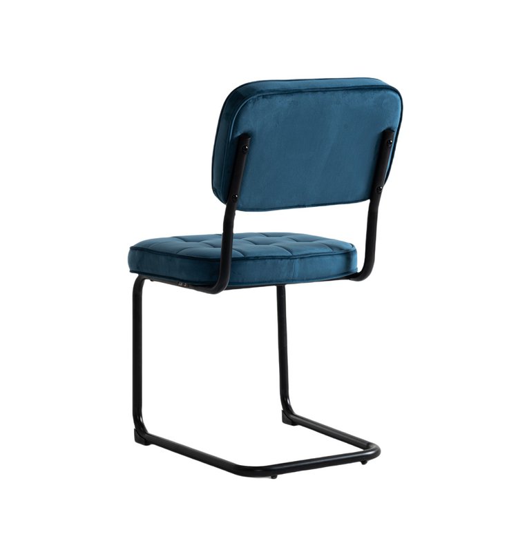 Speisesaalstühle 2 Flexa - Blau - Metalpoot - Samt