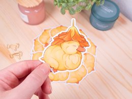 Cute yellow duckling vinyl sticker with a vibrant, cartoon-like design.