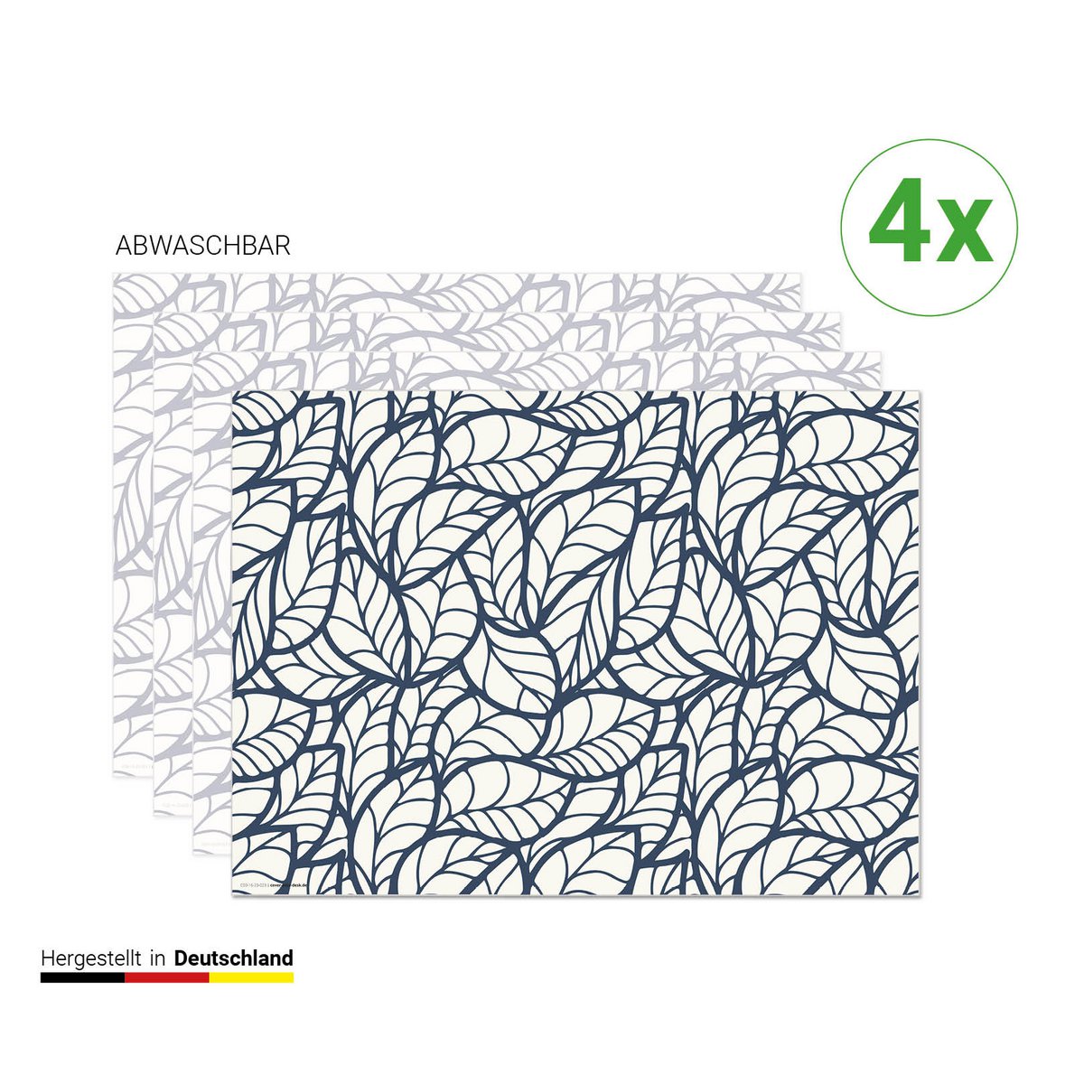 Abstract bladerenpatroon | Placemats van premium vinyl 44 x 32 cm - 4 stuks