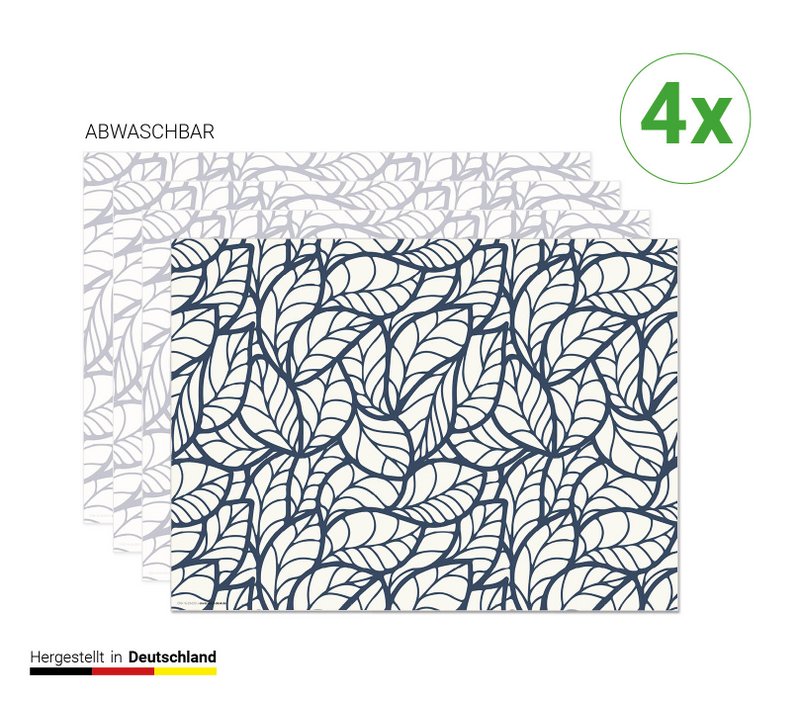 Abstract leaves pattern | Place mats made of premium vinyl 44 x 32 cm - 4 pieces