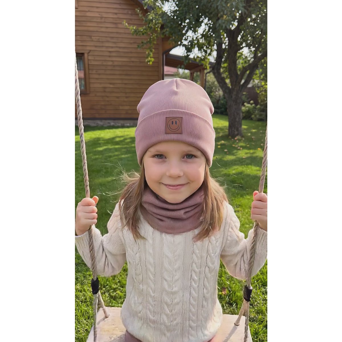 Set cappello e sciarpa SMILE - cotone - erica