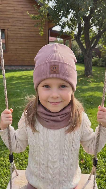 Set cappello e sciarpa SMILE - cotone - erica