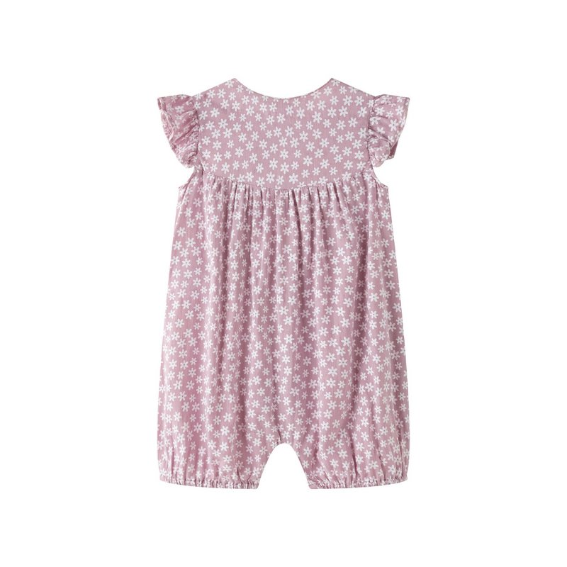 Baby frog with ruffle sleeves and mauve print BGV96542
