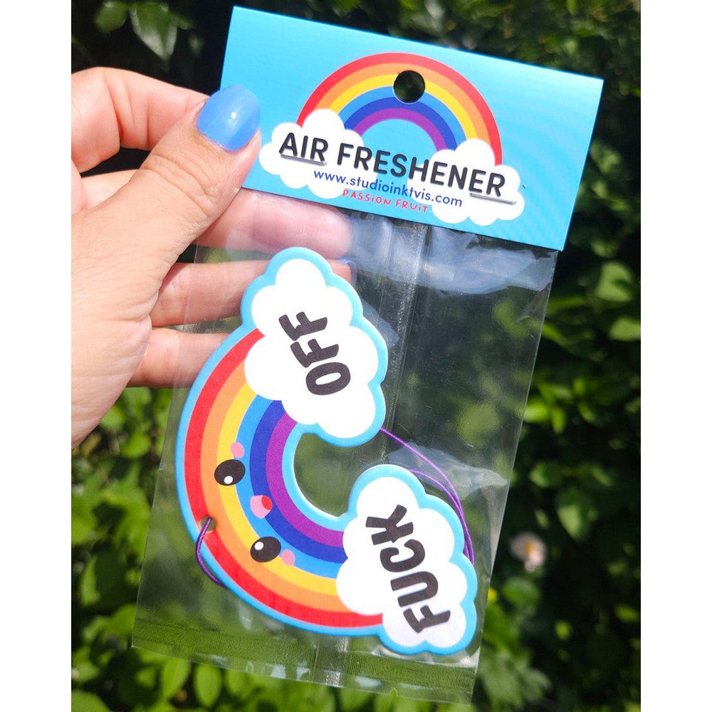 Rainbow Fuck Off Fragrance Pendant – Passion Fruit Fragrance