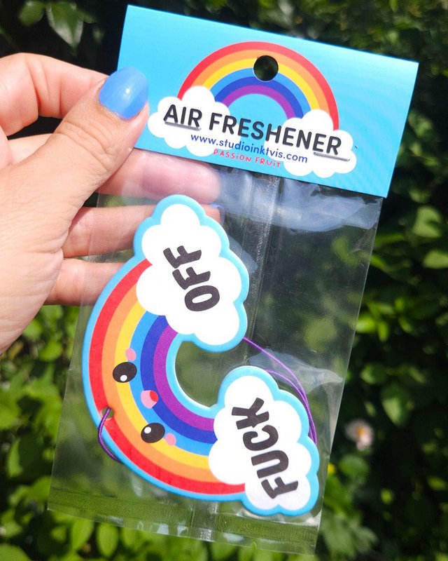 Rainbow Fuck Off Fragrance Pendant – Passion Fruit Fragrance