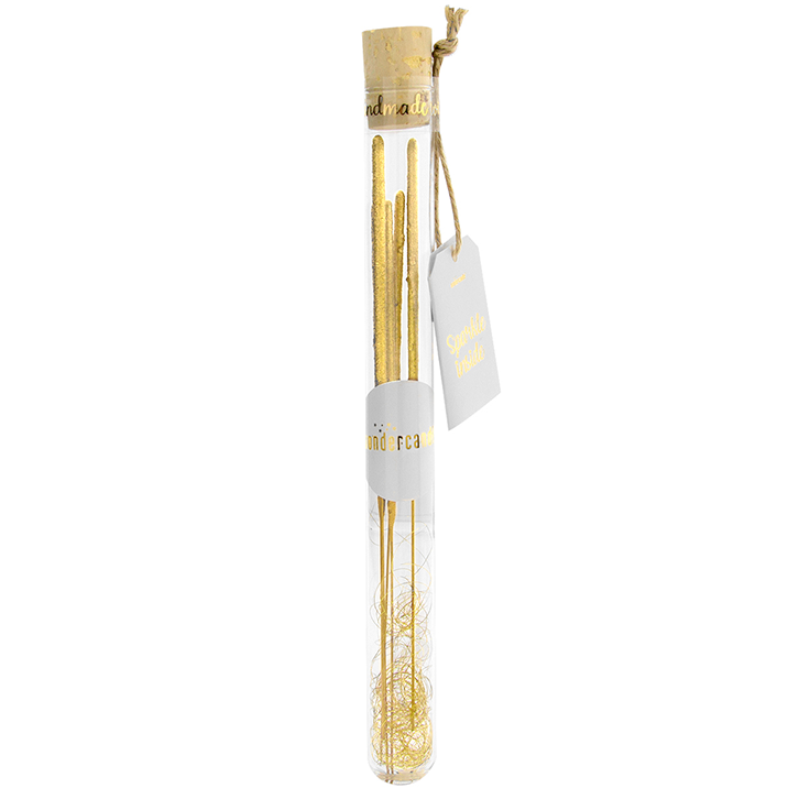 Sparkle Inside gold 18 cm Reagenzglas inkl. 5 Partycandle