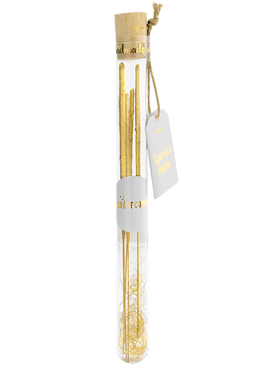 Sparkle Inside gold 18 cm Reagenzglas inkl. 5 Partycandle