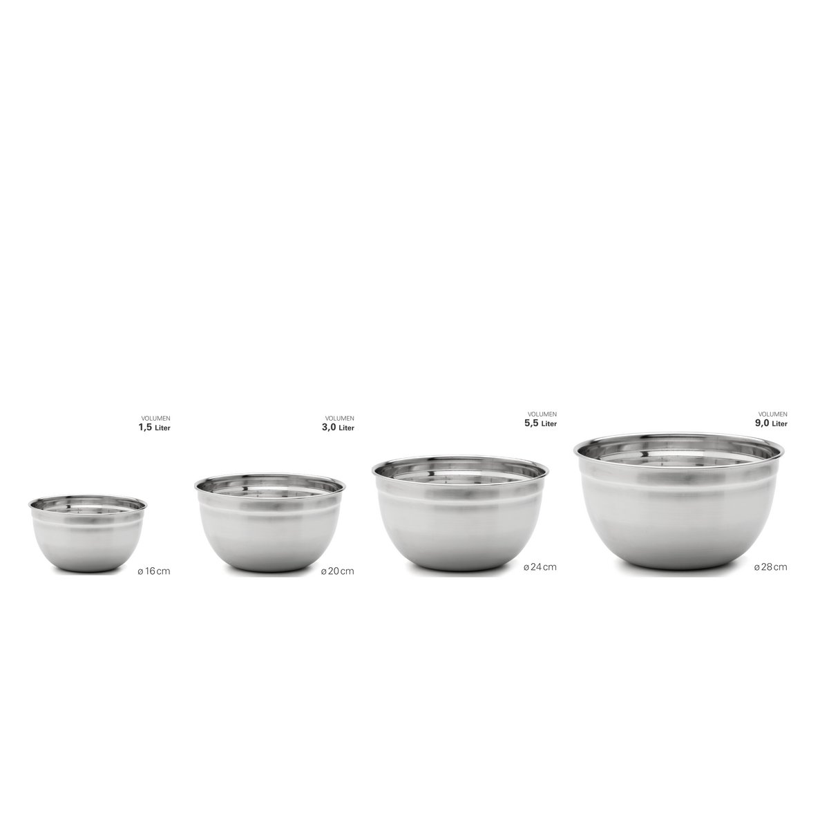 High bowl made of stainless steel Ø 28 cm