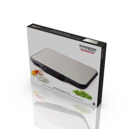 Báscula de cocina profesional hasta 15 kg con superficie de acero inoxidable