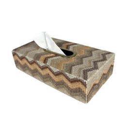 Tissue box zigzag brun grå mønster facial tissue box