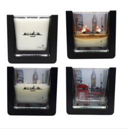 Vela perfumada sorpresa - Ciudades - Londres - 235 gr de cera de manteca de karité vegana