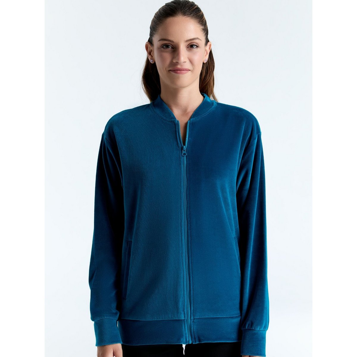 Unisex organic cotton velor jacket