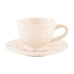 Cup and saucer 150 ml beige ceramic service