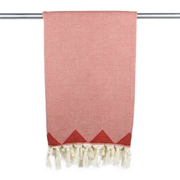 Ręcznik Hamam bawełna organiczna Kestane Indian red
