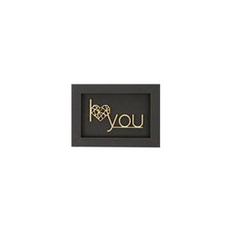I LOVE YOU frame card wood lettering magnet