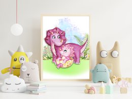 Dinosaur plakater x sæt med 3