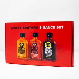 Crazy Bastard Hot Sauce – (3x 100 ml Hotties Box)