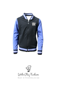 LewyLou NO4 Sweatjacke schwarz mit blauen Ärmeln