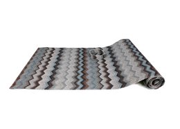 Tunk Runner Zigzag Patrón de gris azul de 150 cm de largo sintético de largo