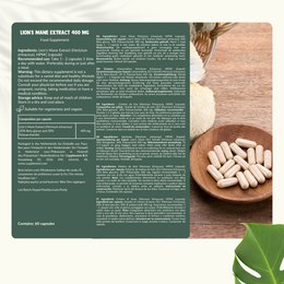 Løvemanekstraktkapsler 400 mg - 60 kapsler