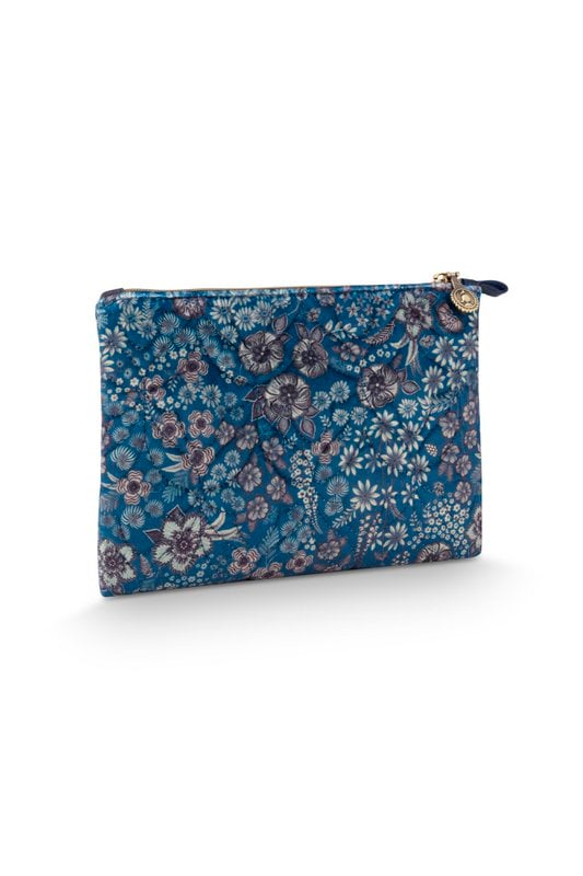 Charly Cosmetic Flat Pouch Medium Quilted Daisy Dreams Blue 24x1x15.5cm
