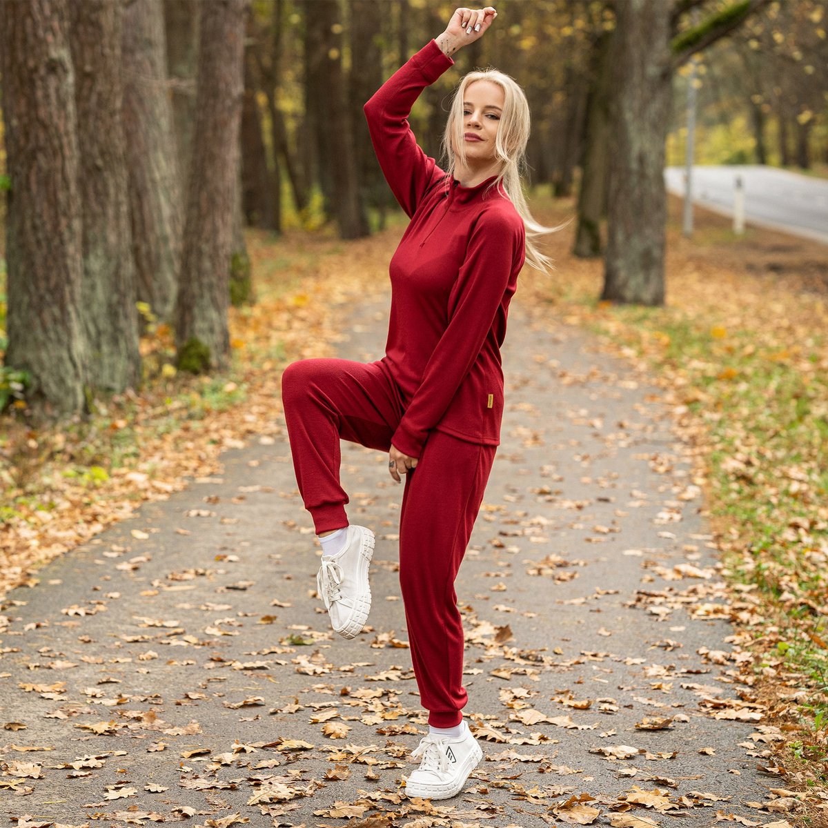 Pantalon de survêtement Jogger pour femme 250 g/m² Cerise royale