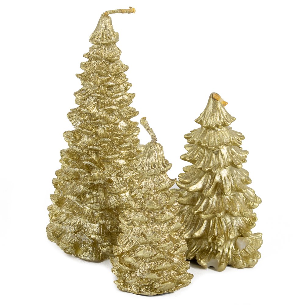 Candle Christmas tree rustic gold