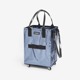 Medium-sized ultraviolet shopping bag with built-in cover, made of durable material.