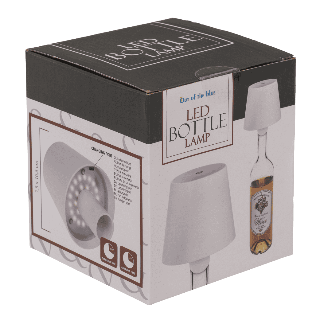 LED bottle lamp, white, 3 modes (on/off/dim.),