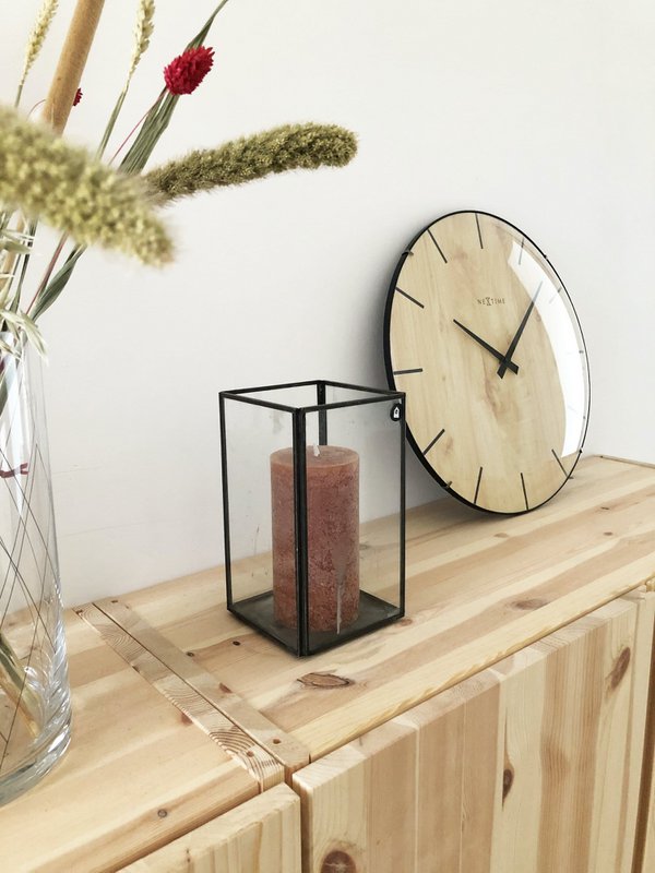 Horloge murale - 35 cm - Dôme Verre - 'Edge Wood Dome'