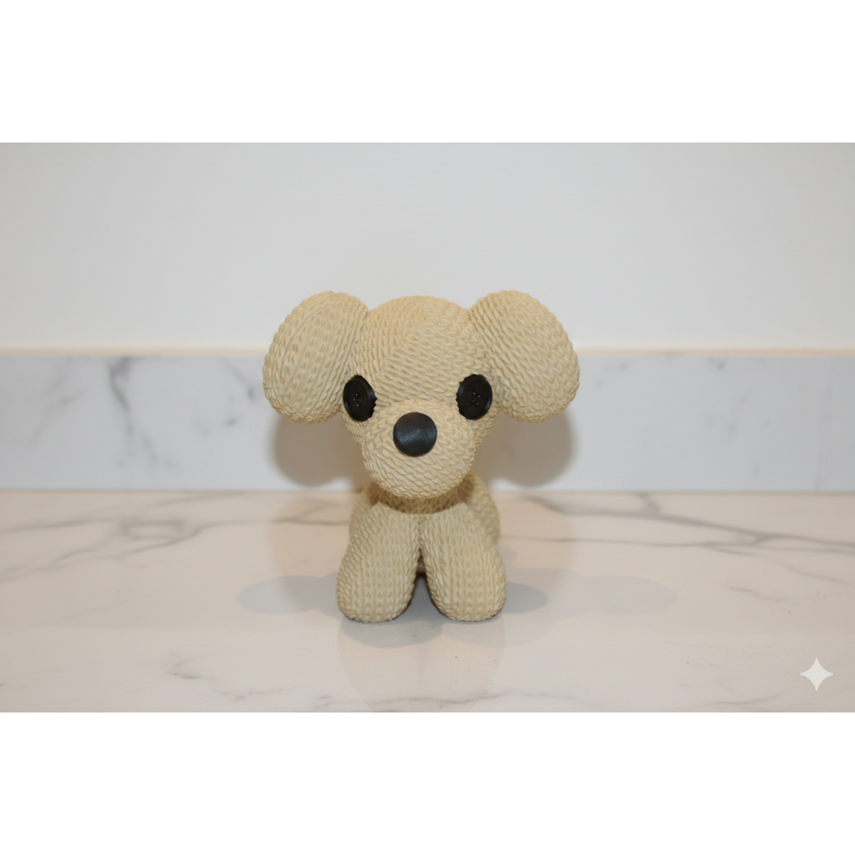 Eterna Wonder – Gebreid hondenbeeldje – Decoratief object – Beige