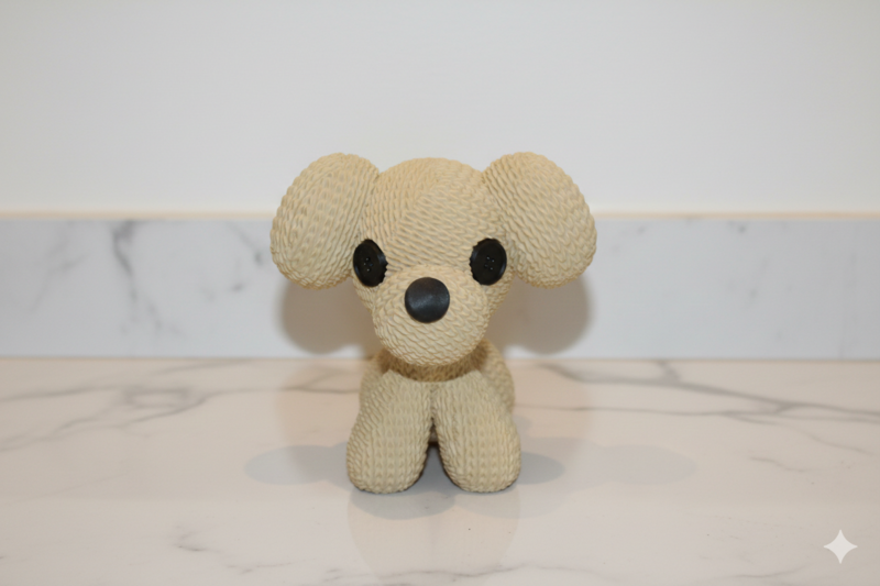 Eterna Wonder – Hundefigur im Strickstil – Dekoobjekt – Beige