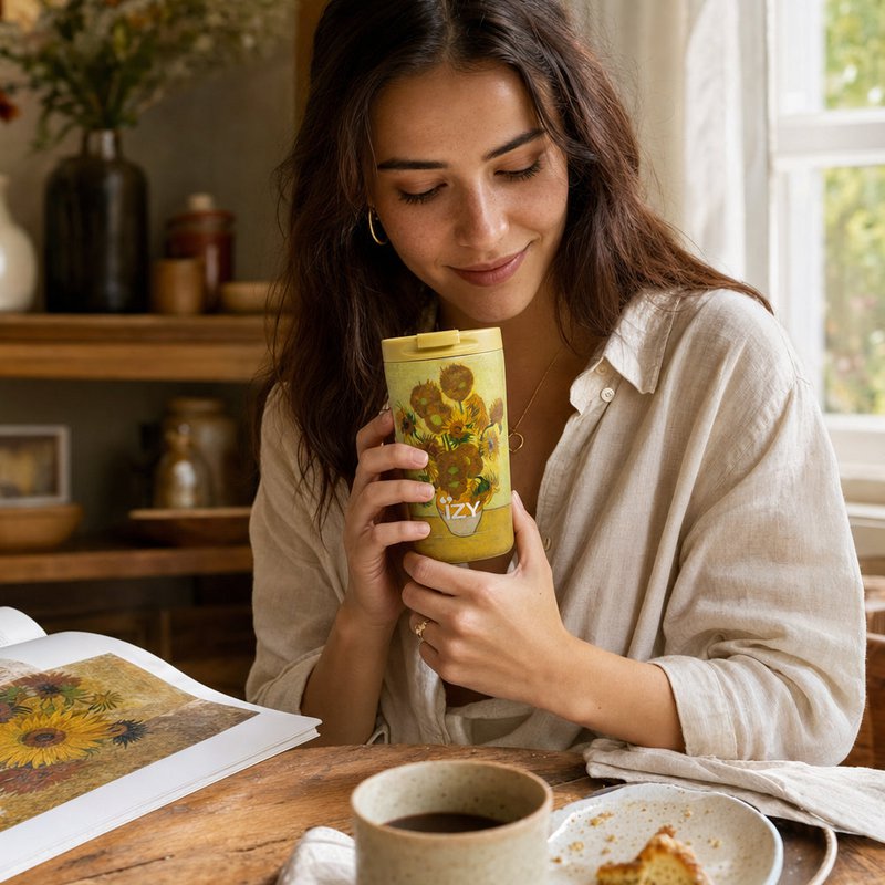 Izy Thermos krus - solsikker - 350 ml to -cooleret kaffekrus