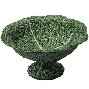 KERAMIK-OBSTSCHALE MIT FUSSBLÄTTERNDECOL _°28X15 CM CU2154