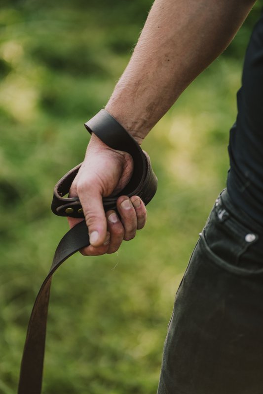 Soft leather leash from the Fluffy Puppy brand, length 175 cm, width 3 cm, hand made!