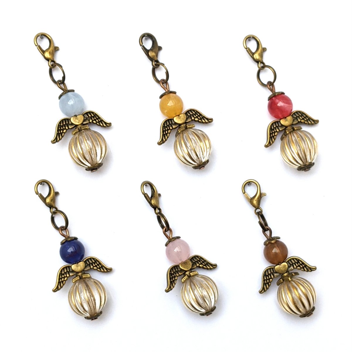Schutzengel „Gesa“ Schlüsselanhänger, 6er-Set, bronzefarben