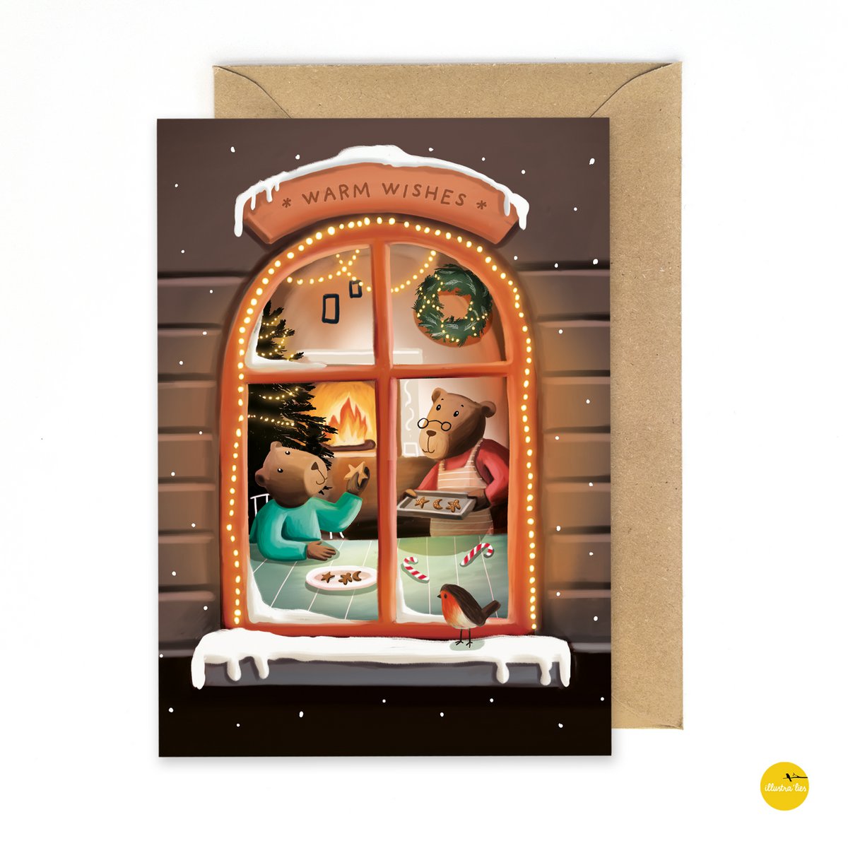 Tarjeta de Navidad - ventana de invierno