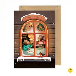 Tarjeta de Navidad - ventana de invierno
