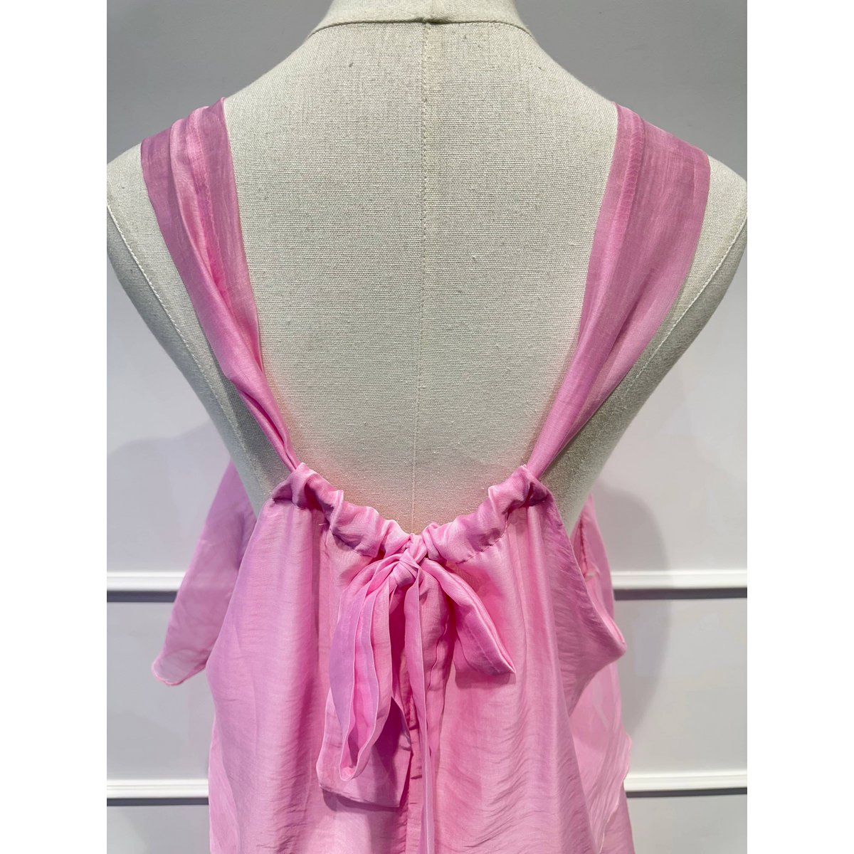 Robe à Volants à Bretelles et Nœud Déco - LYOCELL - 7746