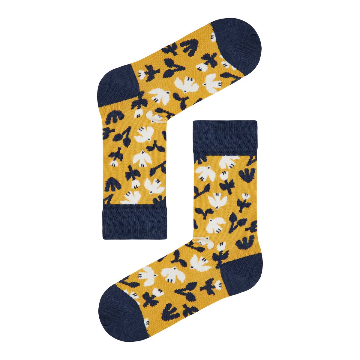 Organic socks with birds - Colorful socks with bird pattern by Myriam Van Neste "Birds"