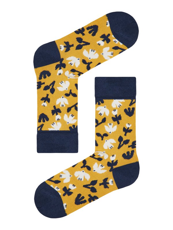 Organic socks with birds - Colorful socks with bird pattern by Myriam Van Neste "Birds"