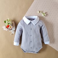 045DRszara Grey shirt body with long sleeves Little Gentleman