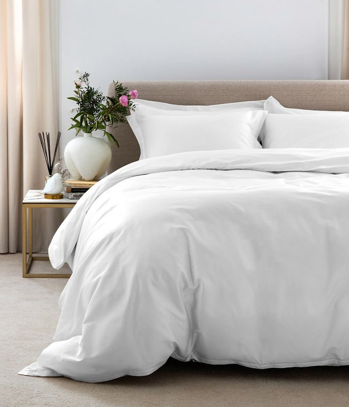 Set biancheria da letto in raso bianco