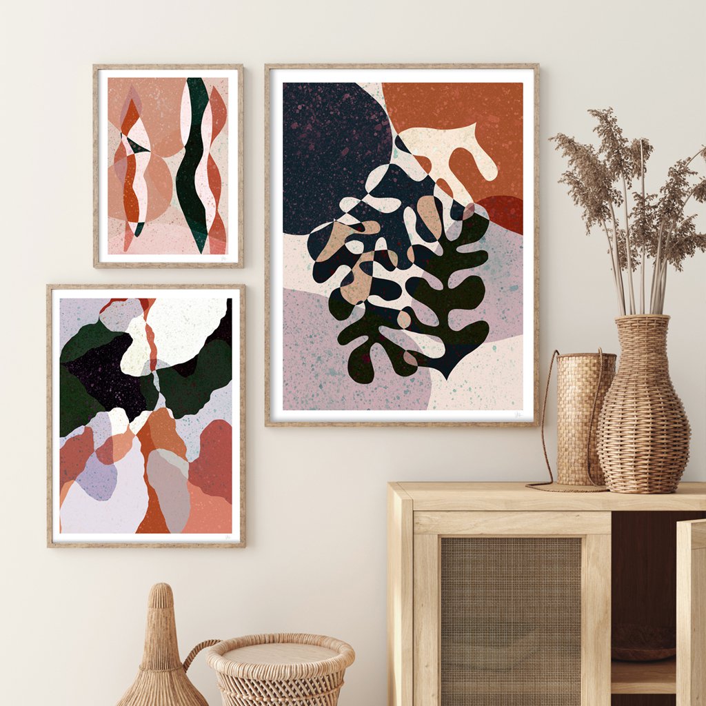 Terrazzo abstraktes Blatt Kunstdruck