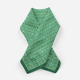 Green Square Silk Scarf Fihri
