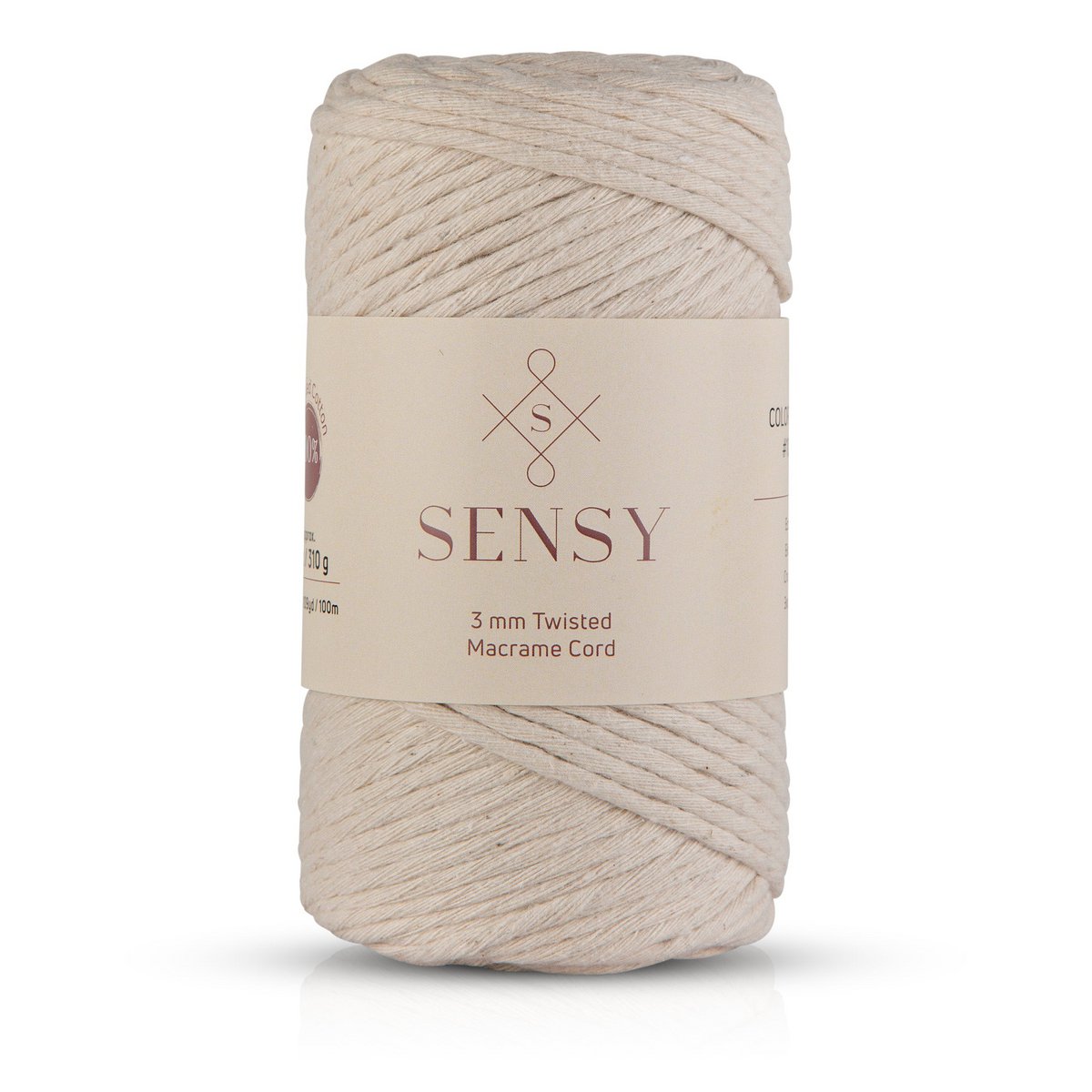Sensy Premium 3 mm - 109 iarde Cavo macramè a filo singolo in cotone riciclato al 100%