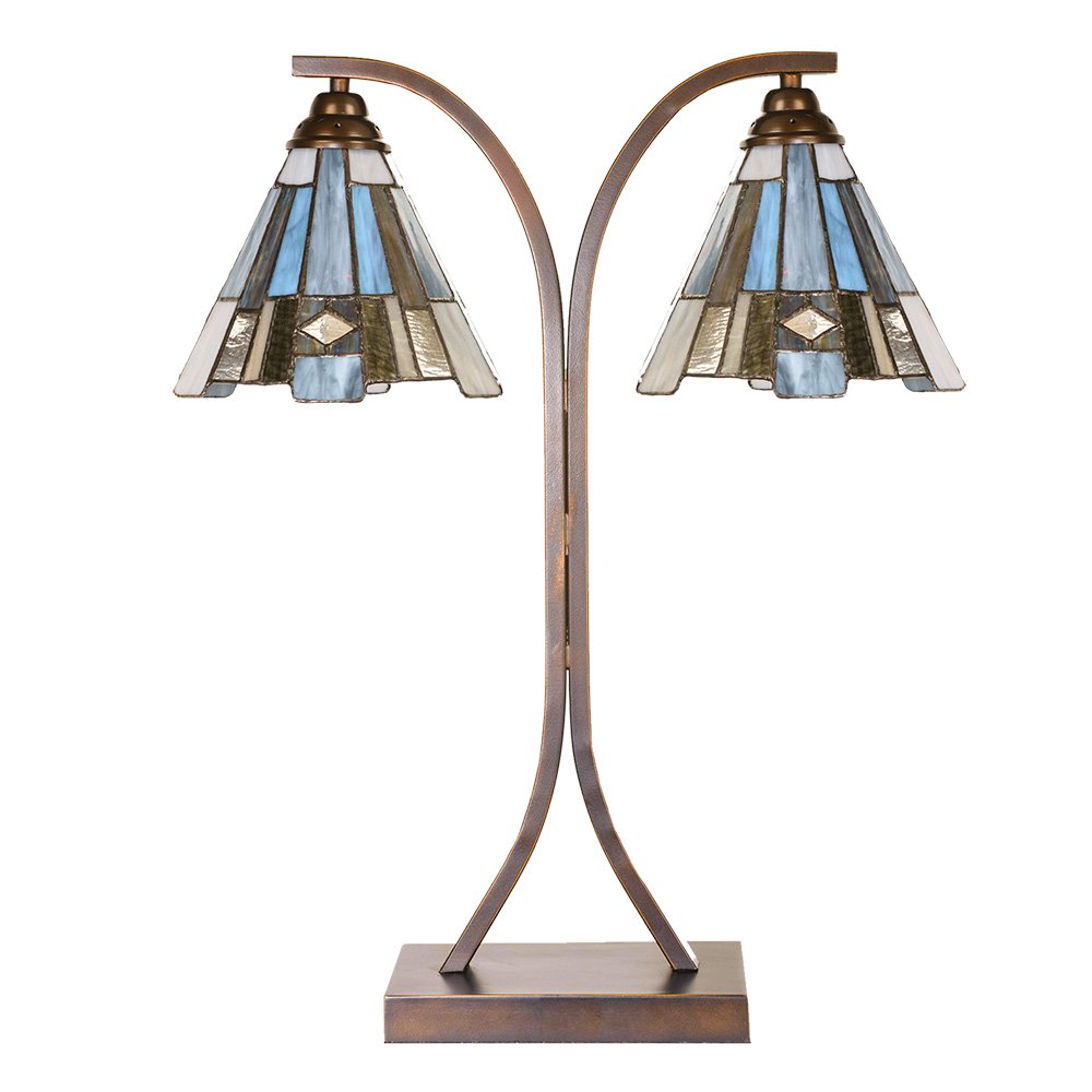 Tiffany Table Lampe 48x19x57 cm Verre brun