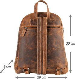 Stylish backpack of natural cognac buffalo leather - robust and versatile backpack, perfect for both daily use and adventurous outings.